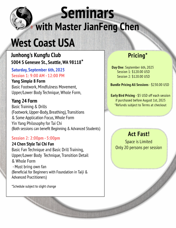 Yang Tai Chi with Chen Jian Feng - Image 5